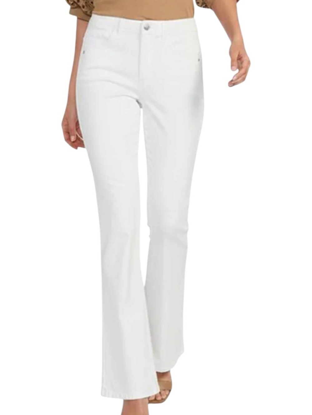 Gibson Latimer comfy Stretch Waist White Baby Bell Casual Twill Jeans Sz 4 W28